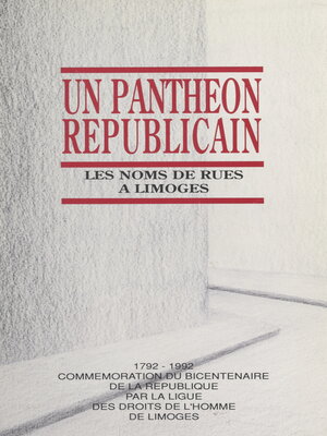 cover image of Un panthéon républicain
